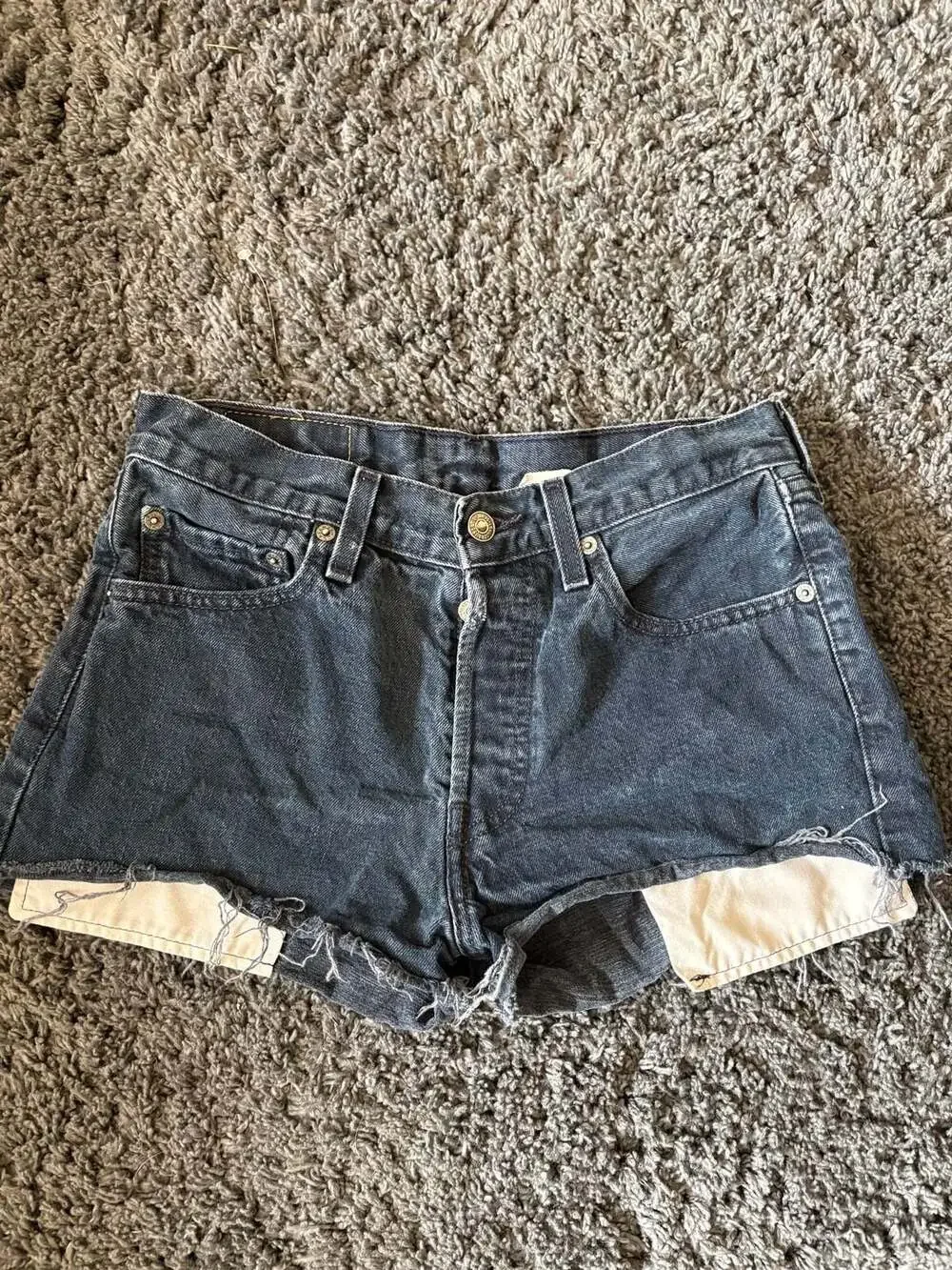 Vintage Levi's 501 Button-Fly High-Rise Cut-Off Denim Shorts